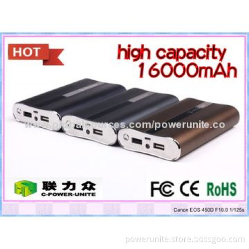 16,000mAh Metal Case Power Banks with Dual USB Port, Sized 130*80*23mm, 5V DC-1/2.1A Output